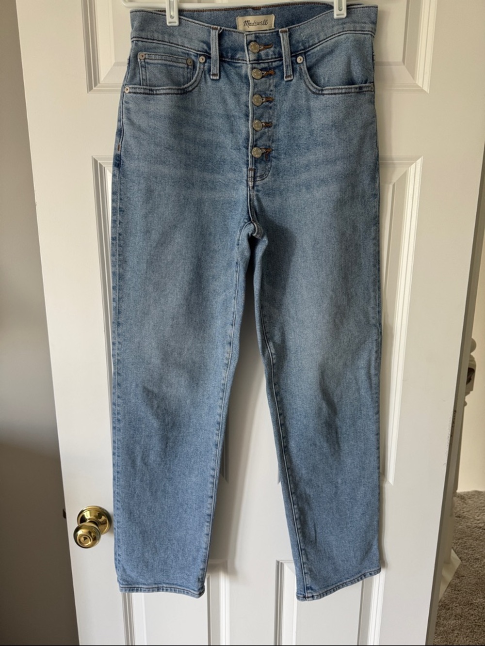 Madewell High-Rise Button-Fly Jeans — Light Wash Blue